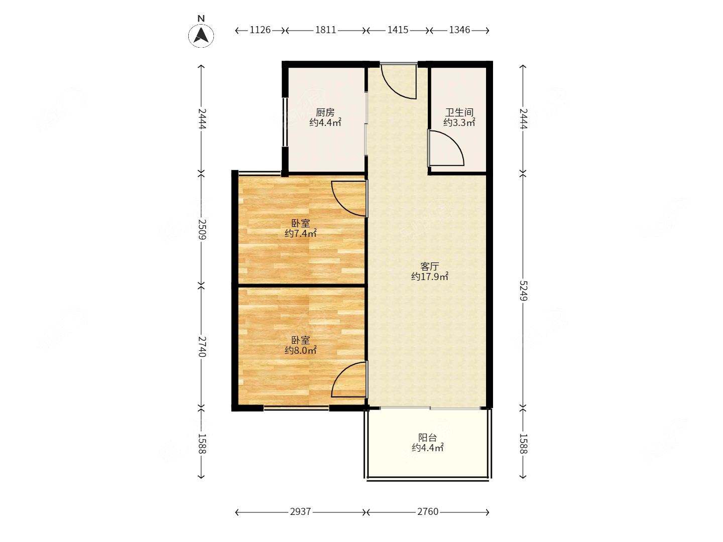 建发悦府 2室1厅 南 居家精装