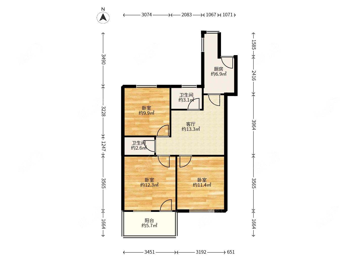 钱塘小屏东中，单位宿舍管理好，社区清楚南北通透采光好