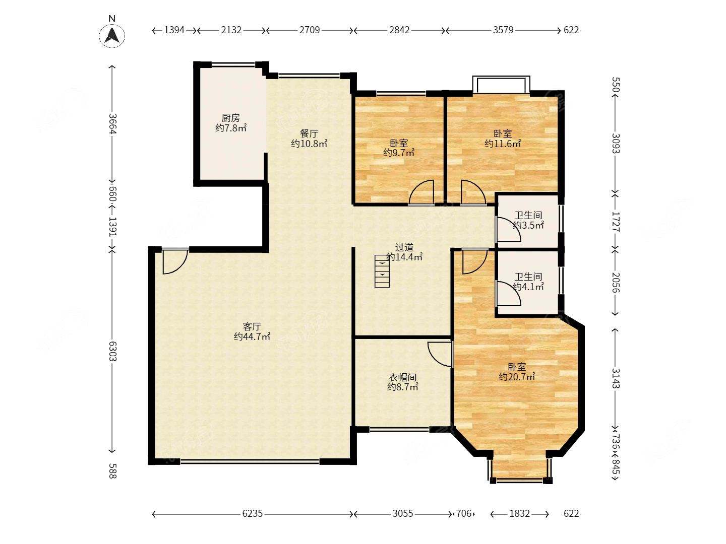 大套复式楼260平业主自住精装修少见户型