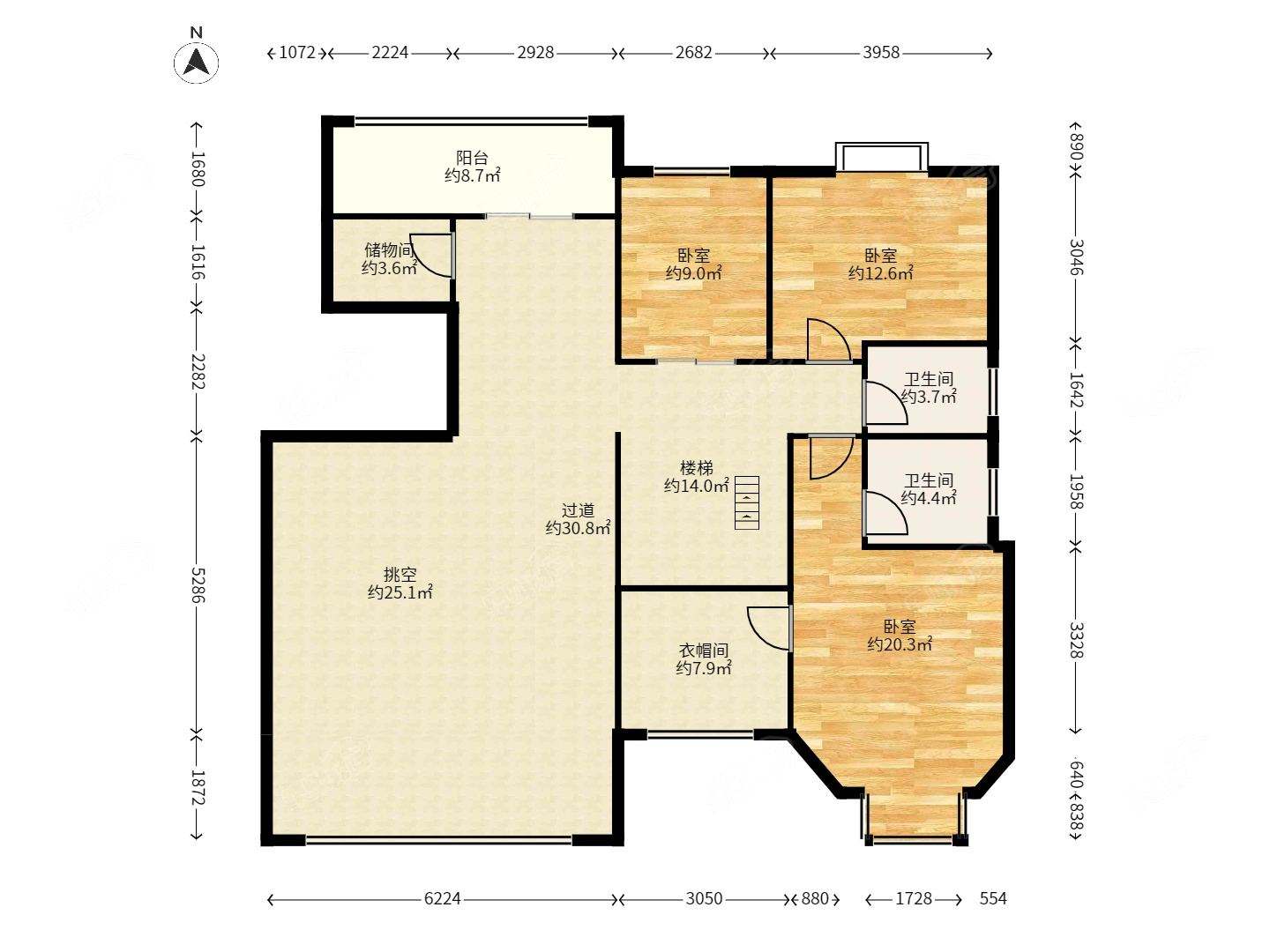 大套复式楼260平业主自住精装修少见户型