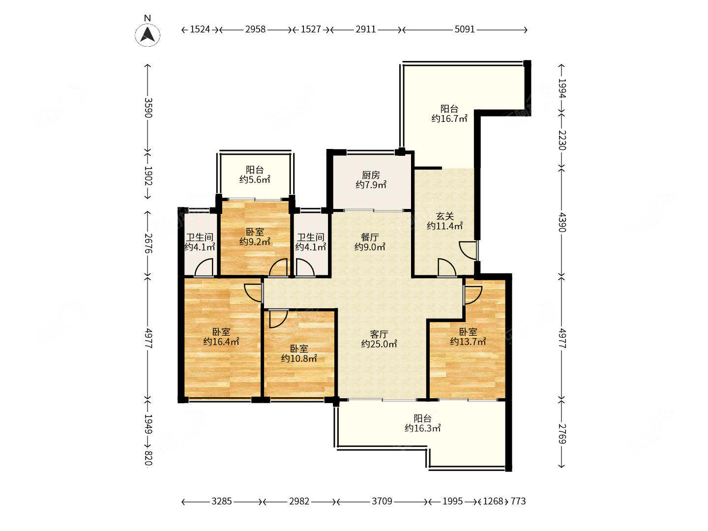 福州第一个第四代生态住宅，带三个空中露台花园，全新精装大四房