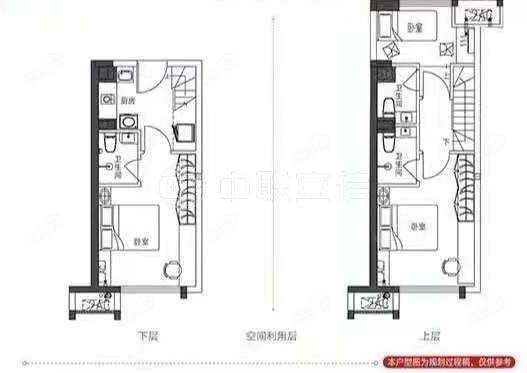 保利时光里头排两面光38平 2室1厅 南