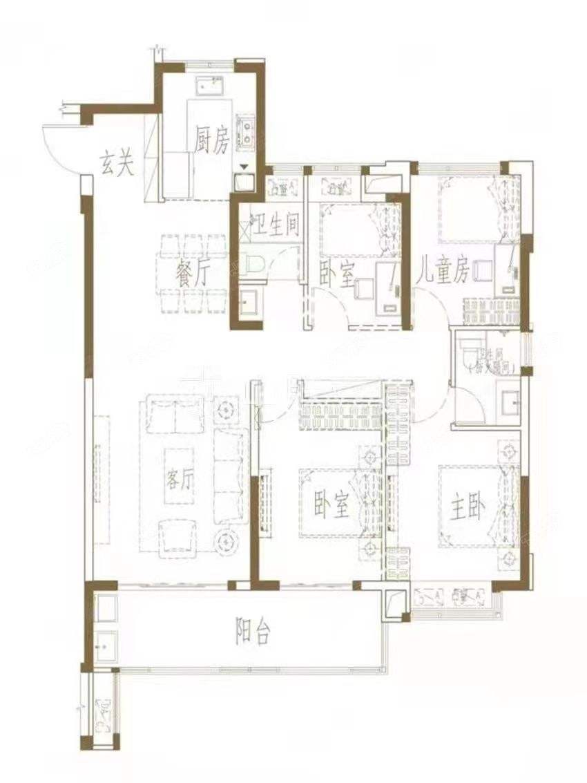 建发玺院 4室2厅 东南北