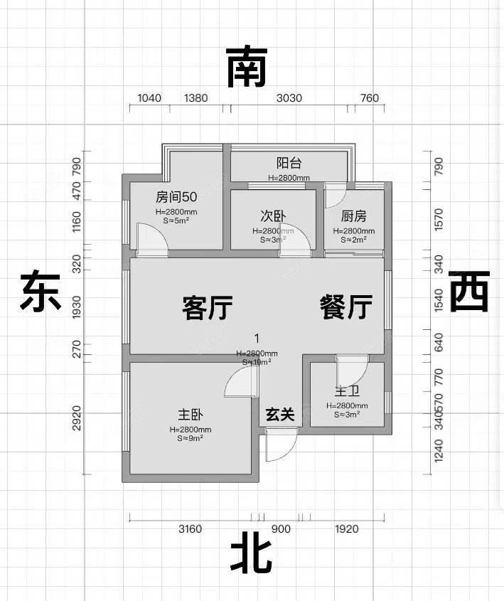 镇海街道十字街 3室1厅 东西南