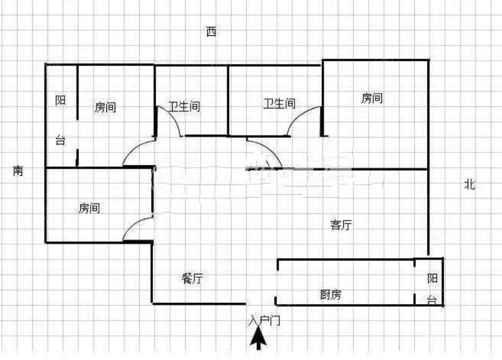 梅峰 中山 1一毛呸房 正荣时代华府 3室2厅 西南北