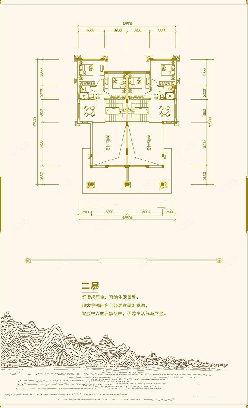 恒大御龙天峰(别墅) 5室3厅 大花园 使用面积多 南北西