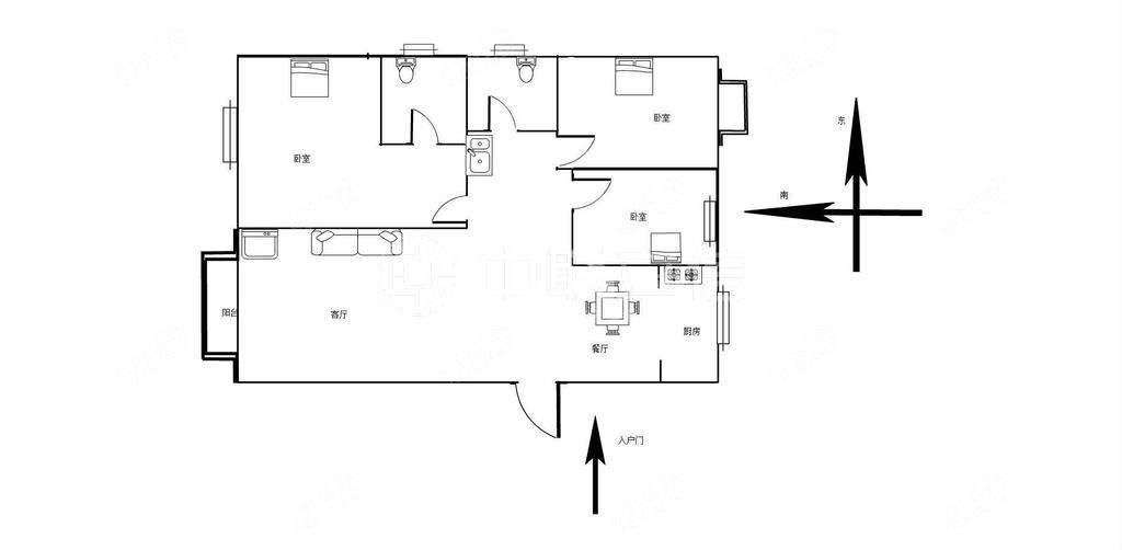 世茂云璟 全新装修基本未入住三房 南北通透前后无遮挡 证满二