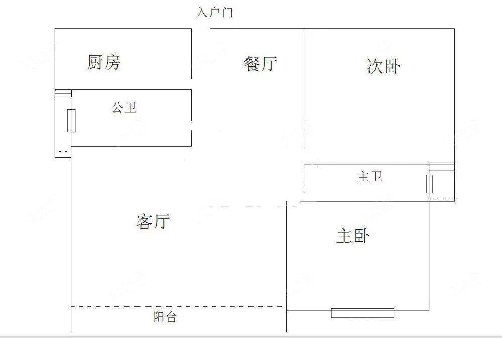 涵城水韵城 2室2厅 西