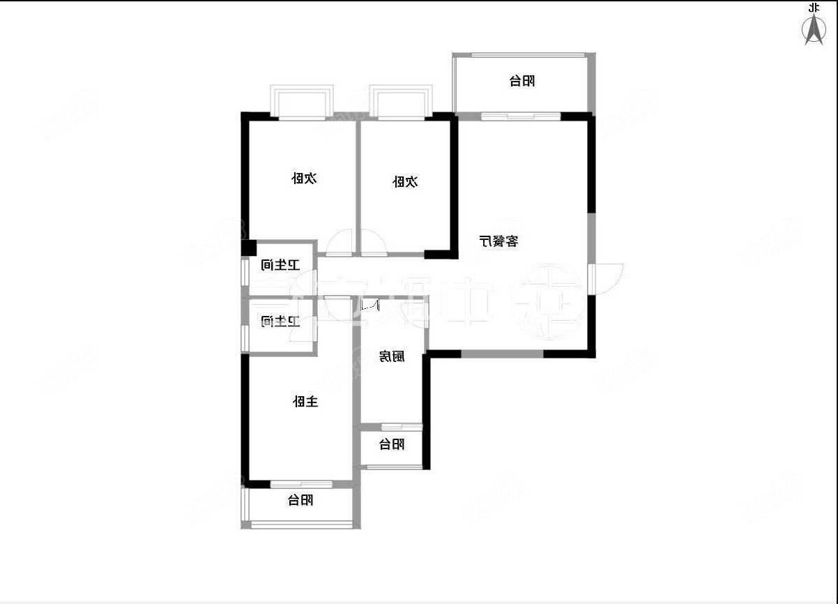 龙翔水乡丽都 3室2厅 西南北