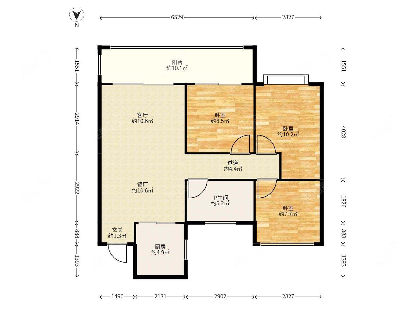 建阳建发央著 3室2厅 南北